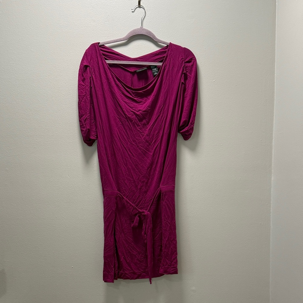 Business Dress | New York & Company Dress | Magenta with Cowl Neck
